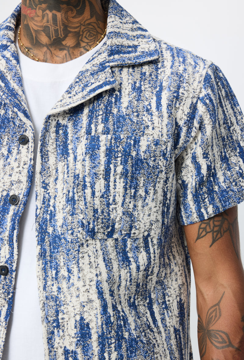 Ensemble Chemise Pantalon bleu et blanc